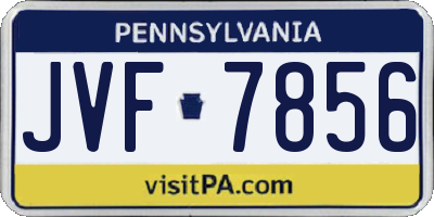 PA license plate JVF7856