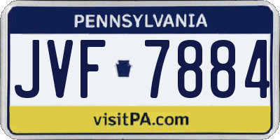 PA license plate JVF7884