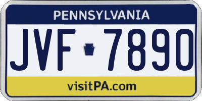 PA license plate JVF7890