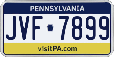 PA license plate JVF7899