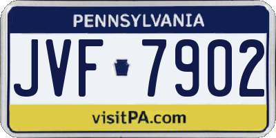 PA license plate JVF7902