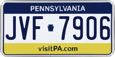 PA license plate JVF7906