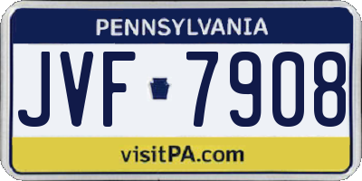 PA license plate JVF7908
