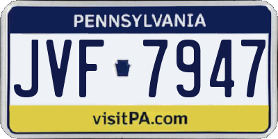 PA license plate JVF7947