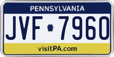 PA license plate JVF7960