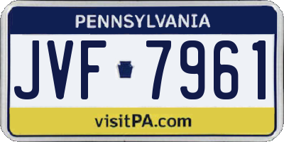PA license plate JVF7961
