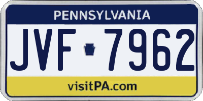 PA license plate JVF7962