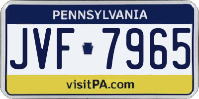 PA license plate JVF7965
