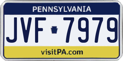 PA license plate JVF7979