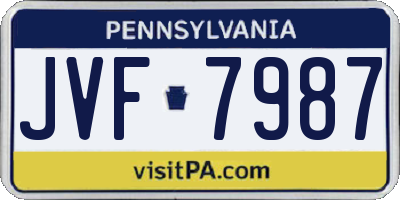 PA license plate JVF7987