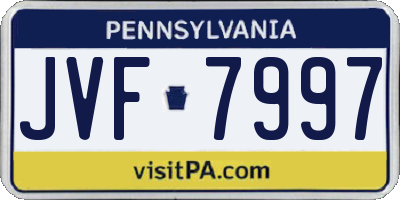 PA license plate JVF7997