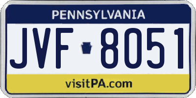 PA license plate JVF8051