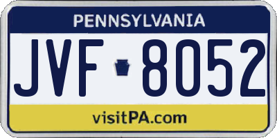 PA license plate JVF8052
