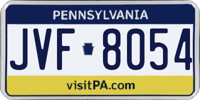 PA license plate JVF8054