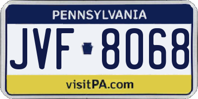 PA license plate JVF8068