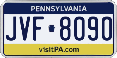 PA license plate JVF8090