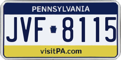 PA license plate JVF8115