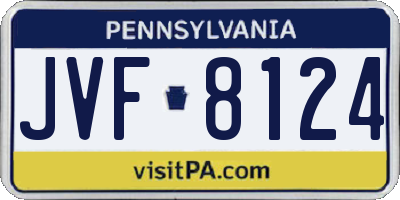 PA license plate JVF8124