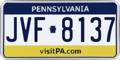 PA license plate JVF8137