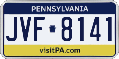 PA license plate JVF8141