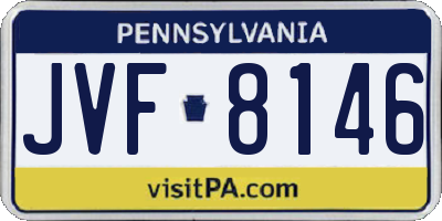 PA license plate JVF8146