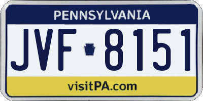 PA license plate JVF8151