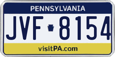 PA license plate JVF8154