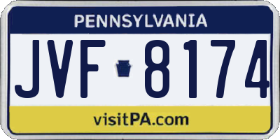PA license plate JVF8174