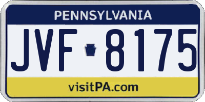PA license plate JVF8175