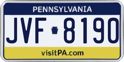PA license plate JVF8190