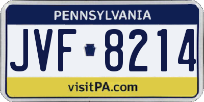 PA license plate JVF8214