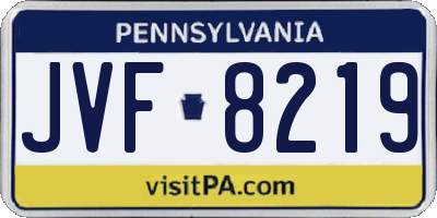 PA license plate JVF8219