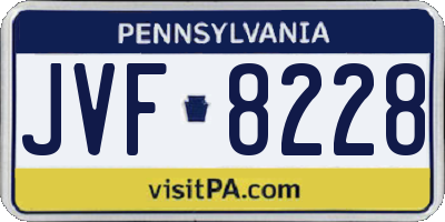 PA license plate JVF8228
