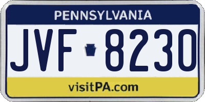 PA license plate JVF8230