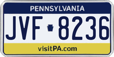 PA license plate JVF8236