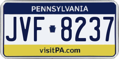 PA license plate JVF8237