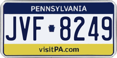 PA license plate JVF8249