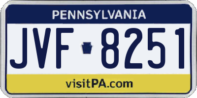 PA license plate JVF8251