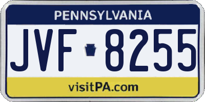 PA license plate JVF8255