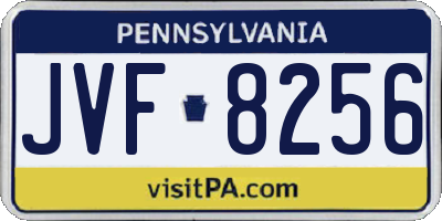 PA license plate JVF8256
