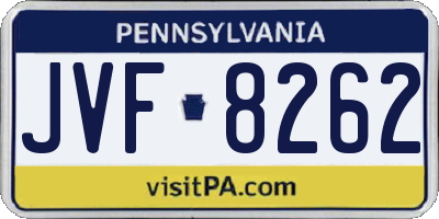 PA license plate JVF8262