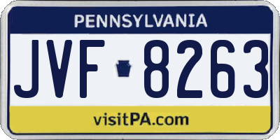 PA license plate JVF8263