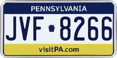 PA license plate JVF8266