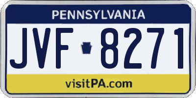PA license plate JVF8271