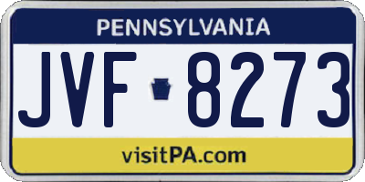 PA license plate JVF8273