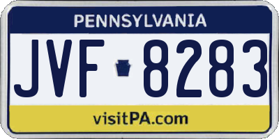 PA license plate JVF8283