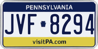 PA license plate JVF8294