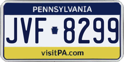 PA license plate JVF8299