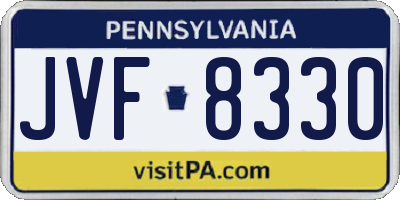 PA license plate JVF8330