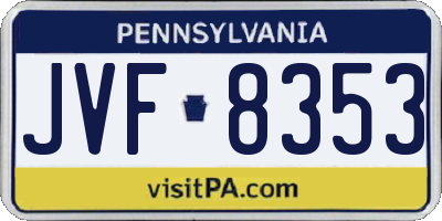 PA license plate JVF8353